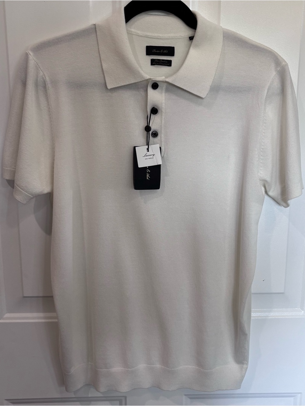 Porter & Ash NWT Women's White Short-Sleeve Polo Shirt Size Large